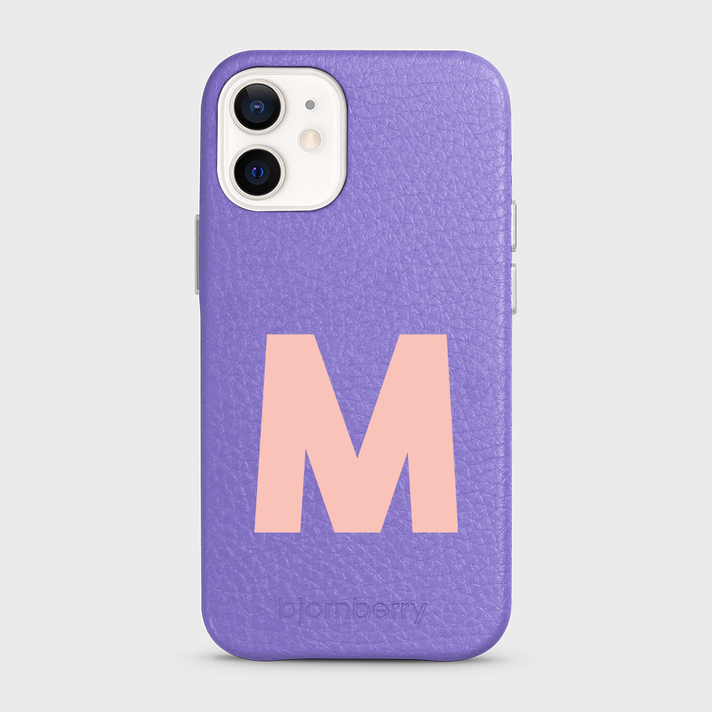 iPhone 12 Mini Personalised Leather Case - Initial