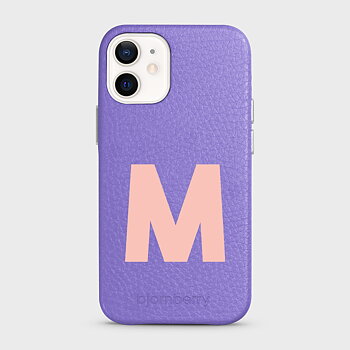 iPhone 12 Mini Personalised Leather Case - Initial