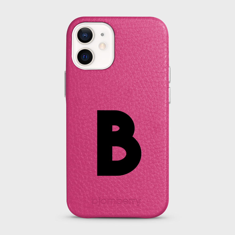 iPhone 12 Mini Personalised Leather Case - Initial - 20
