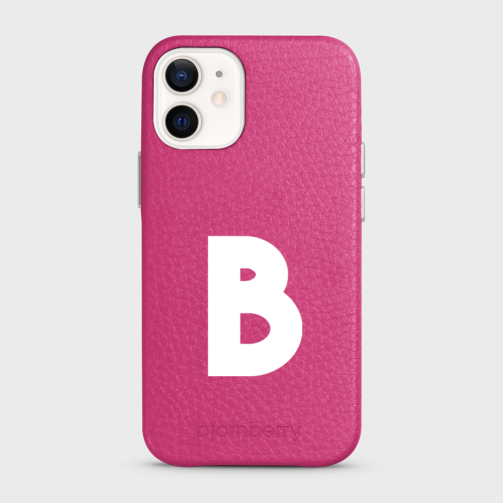 iPhone 12 Mini Personalised Leather Case - Initial - 21