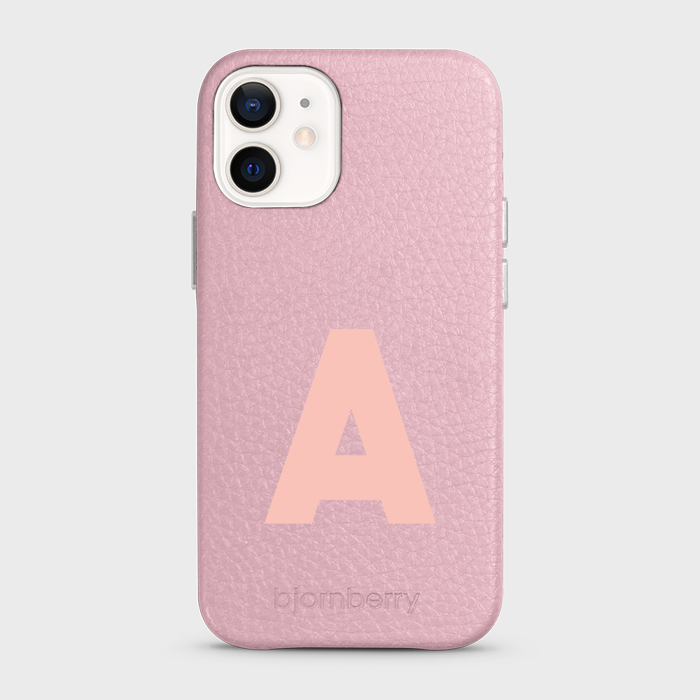 iPhone 12 Mini Personalised Leather Case - Initial - 26