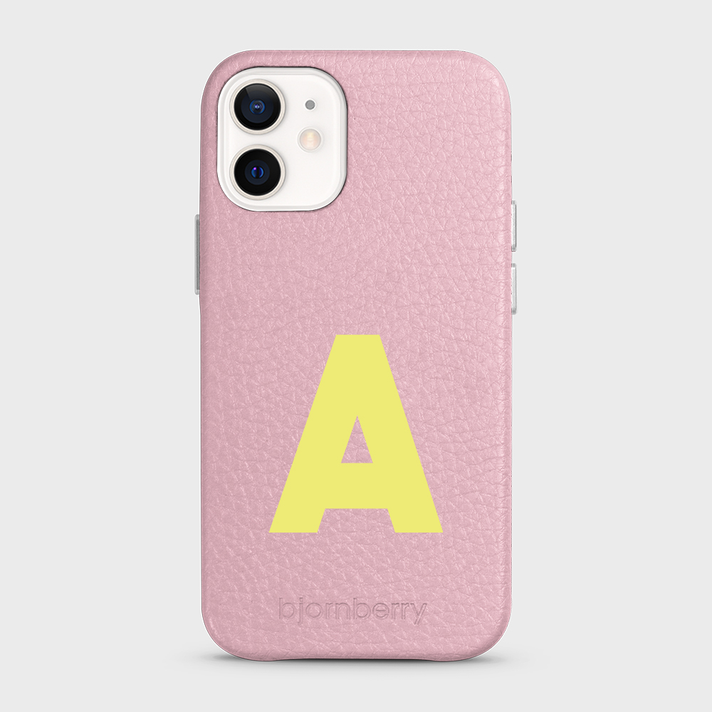 iPhone 12 Mini Personalised Leather Case - Initial - 23