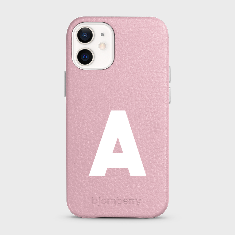 iPhone 12 Mini Personalised Leather Case - Initial - 28