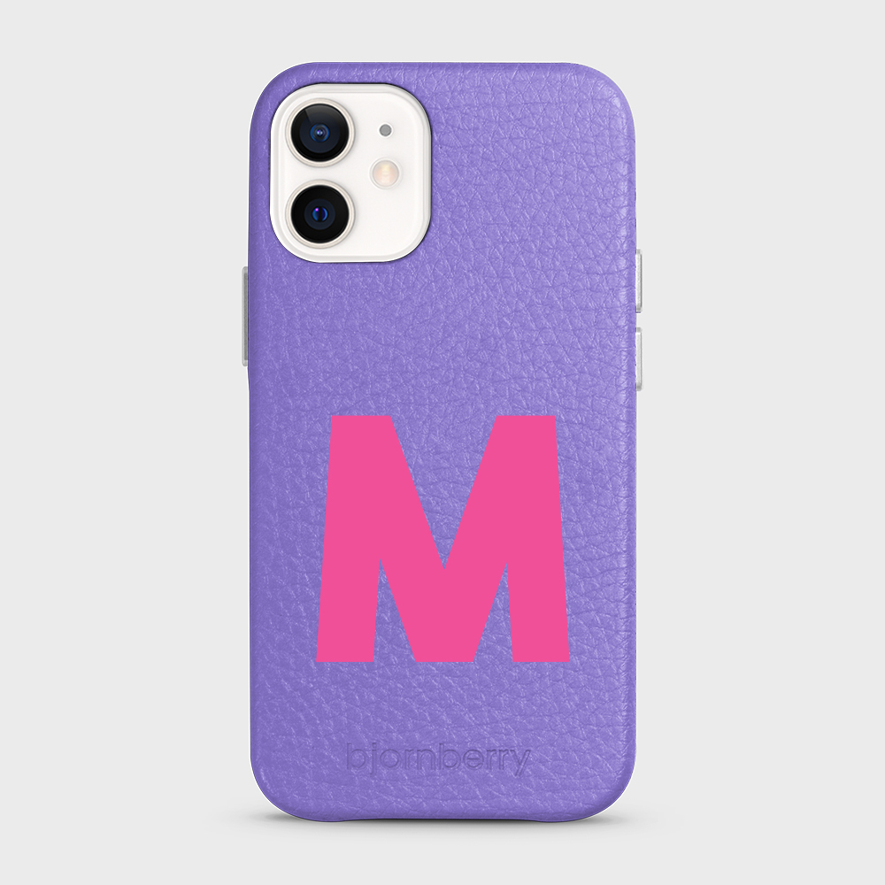 iPhone 12 Mini Personalised Leather Case - Initial - 4