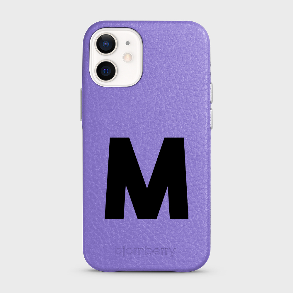 iPhone 12 Mini Personalised Leather Case - Initial - 6