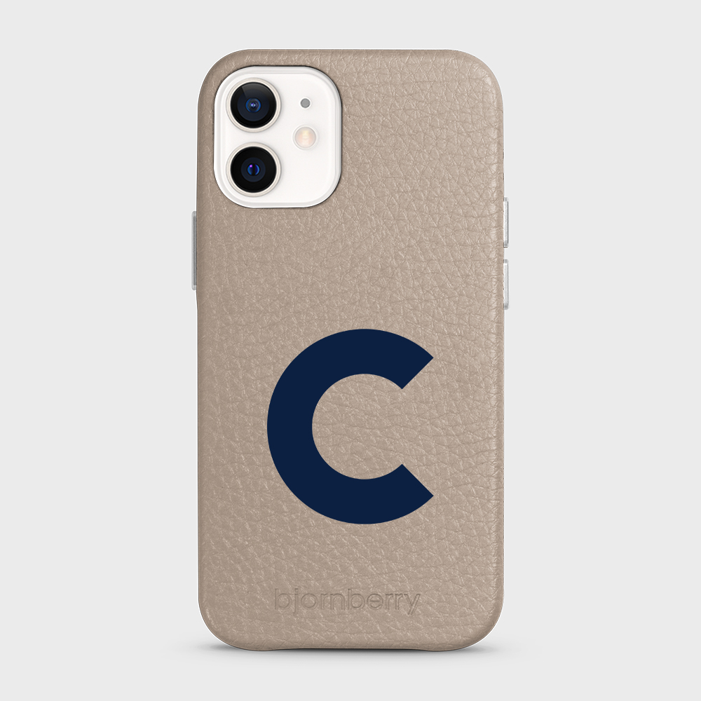 iPhone 12 Mini Personalised Leather Case - Initial - 8