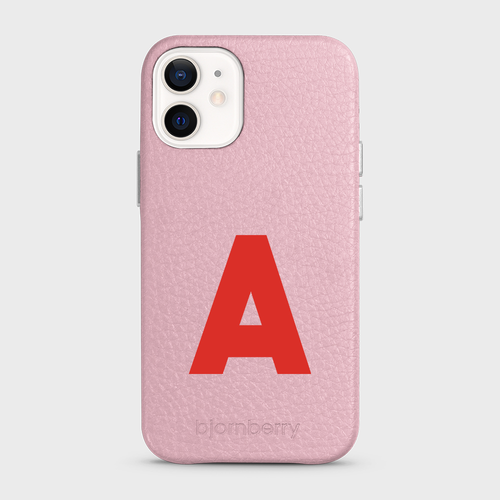 iPhone 12 Mini Personalised Leather Case - Initial - 25