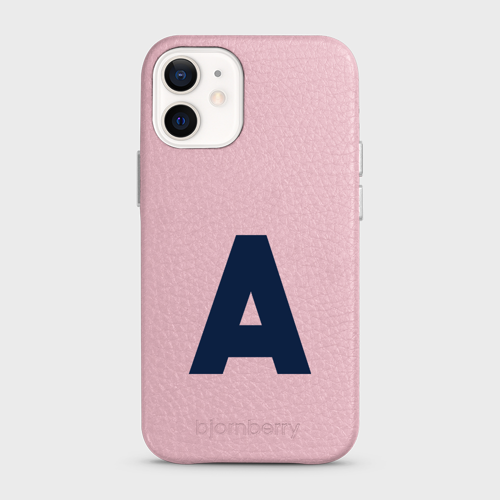 iPhone 12 Mini Personalised Leather Case - Initial - 22