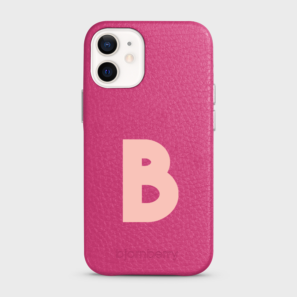 iPhone 12 Mini Personalised Leather Case - Initial - 19