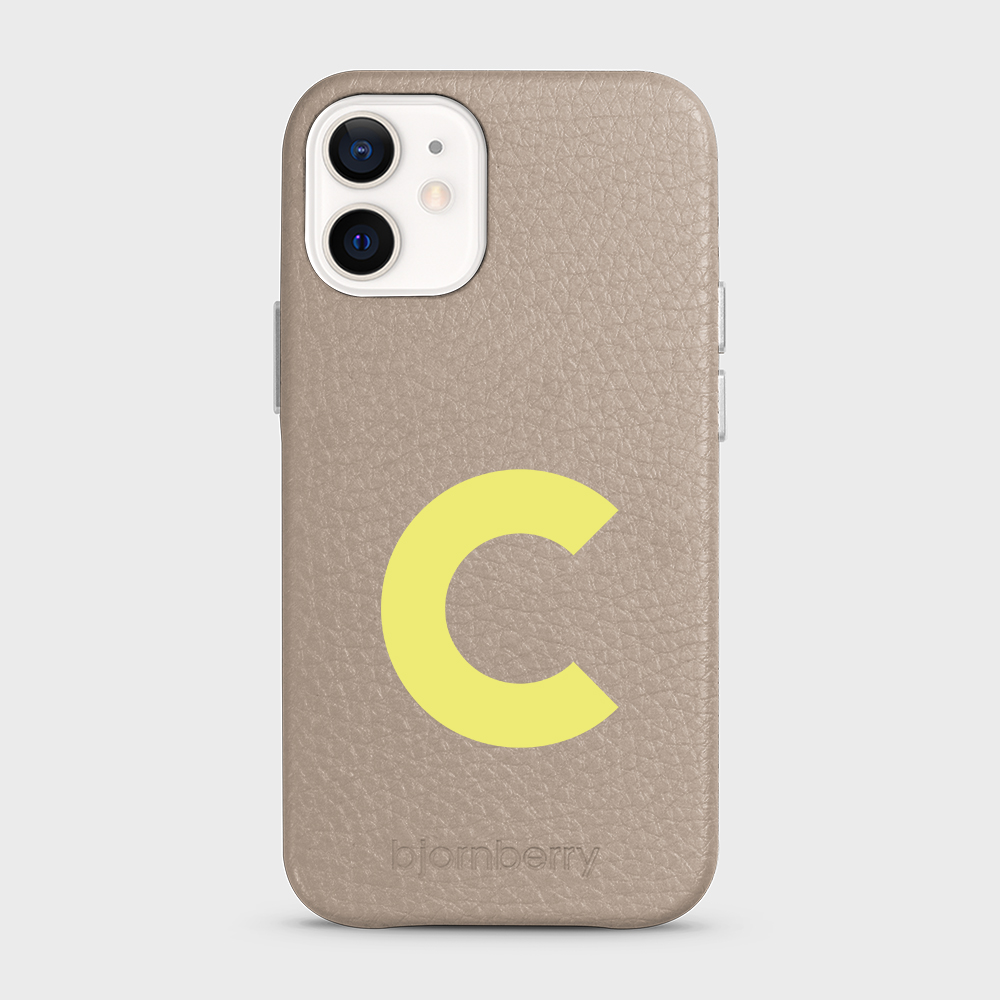 iPhone 12 Mini Personalised Leather Case - Initial - 9