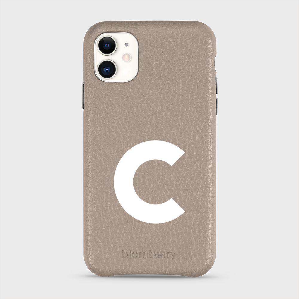 iPhone 11 Personalised Leather Case - Initial - 7