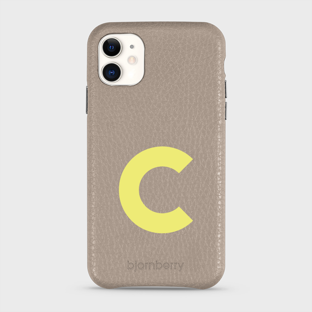 iPhone 11 Personalised Leather Case - Initial - 2
