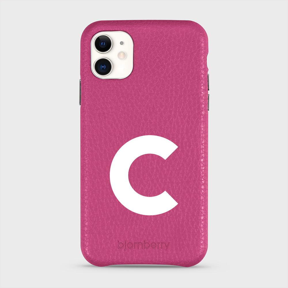 iPhone 11 Personalised Leather Case - Initial - 14
