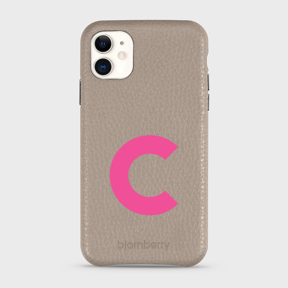 iPhone 11 Personalised Leather Case - Initial - 3