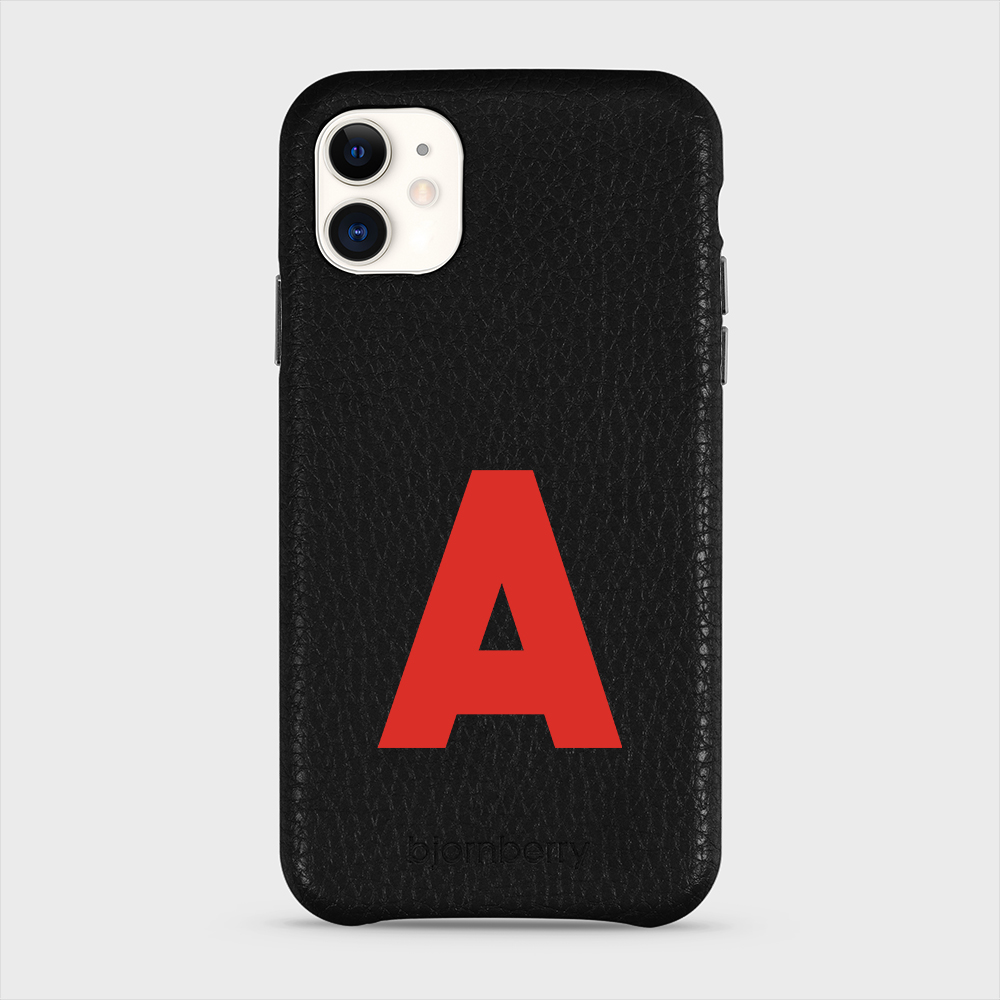 iPhone 11 Personalised Leather Case - Initial - 32