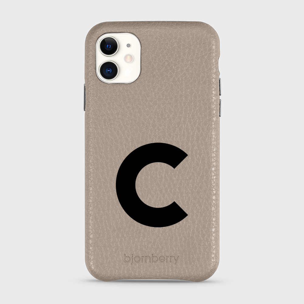 iPhone 11 Personalised Leather Case - Initial - 6