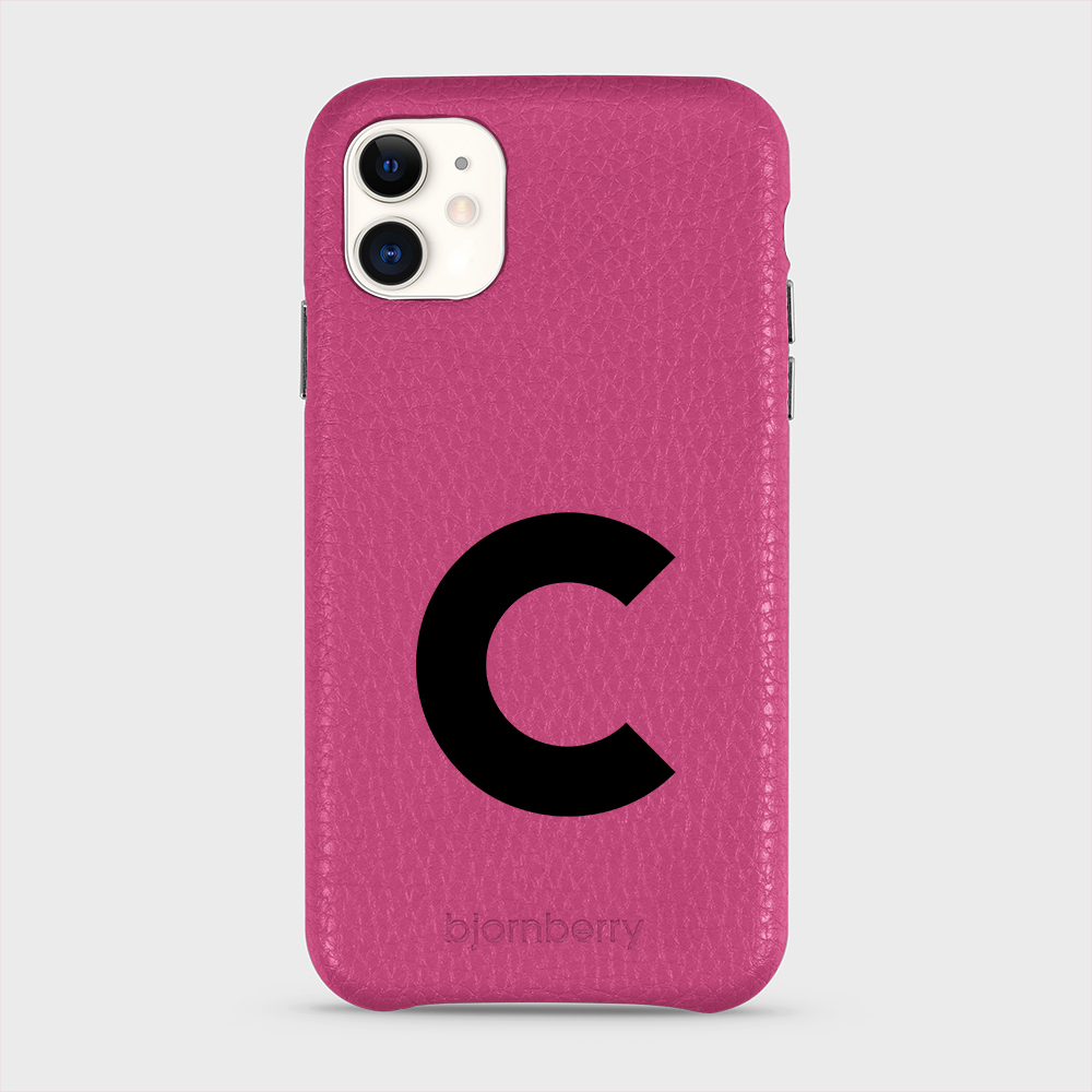 iPhone 11 Personalised Leather Case - Initial - 13