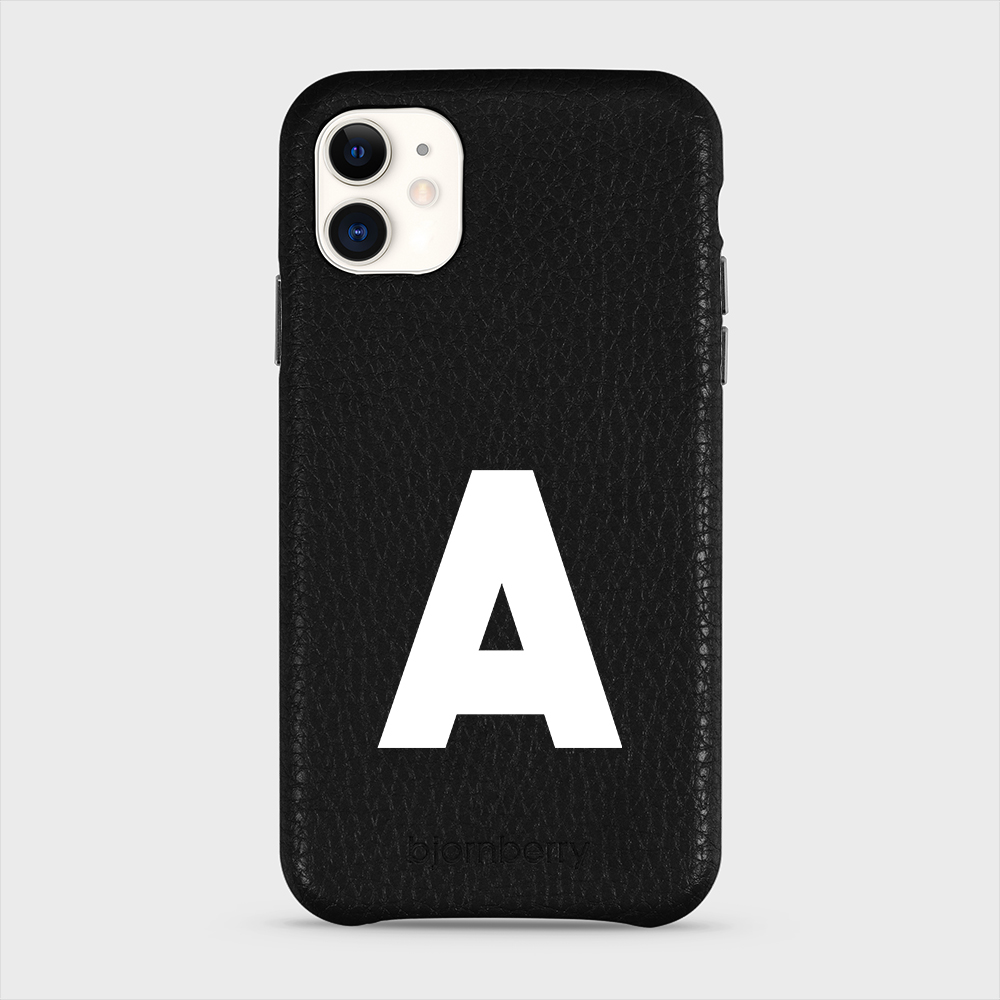 iPhone 11 Personalised Leather Case - Initial - 35