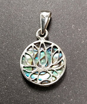 Lotus Hänge i Paua snäcka  (Abalone) och Silver