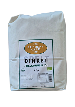 Spelt/Dinkel Fullkorn (Grahamsmjöl) KRAV 4 kg, Lundens Eko