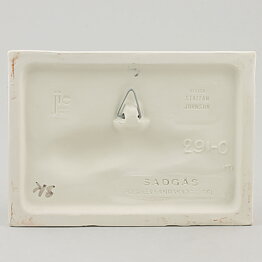 ステファン・ジョンソン  ヒシクイの白い陶板  15cm  1980年代   [サンプル画像]