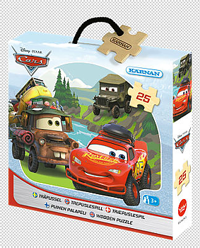 Disney Cars Pussel i Trä 25 Bitar - Kärnan