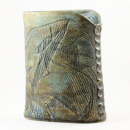 Paula von Freymann (1970s) Unique Block Vase with Plant Decor 26 cm