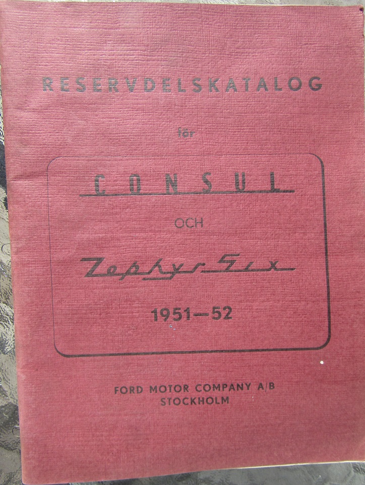 1951-1952 Ford Consul och Zephyr Six Reservdelskatalog svensk