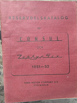1951-1952 Ford Consul och Zephyr Six Reservdelskatalog svensk