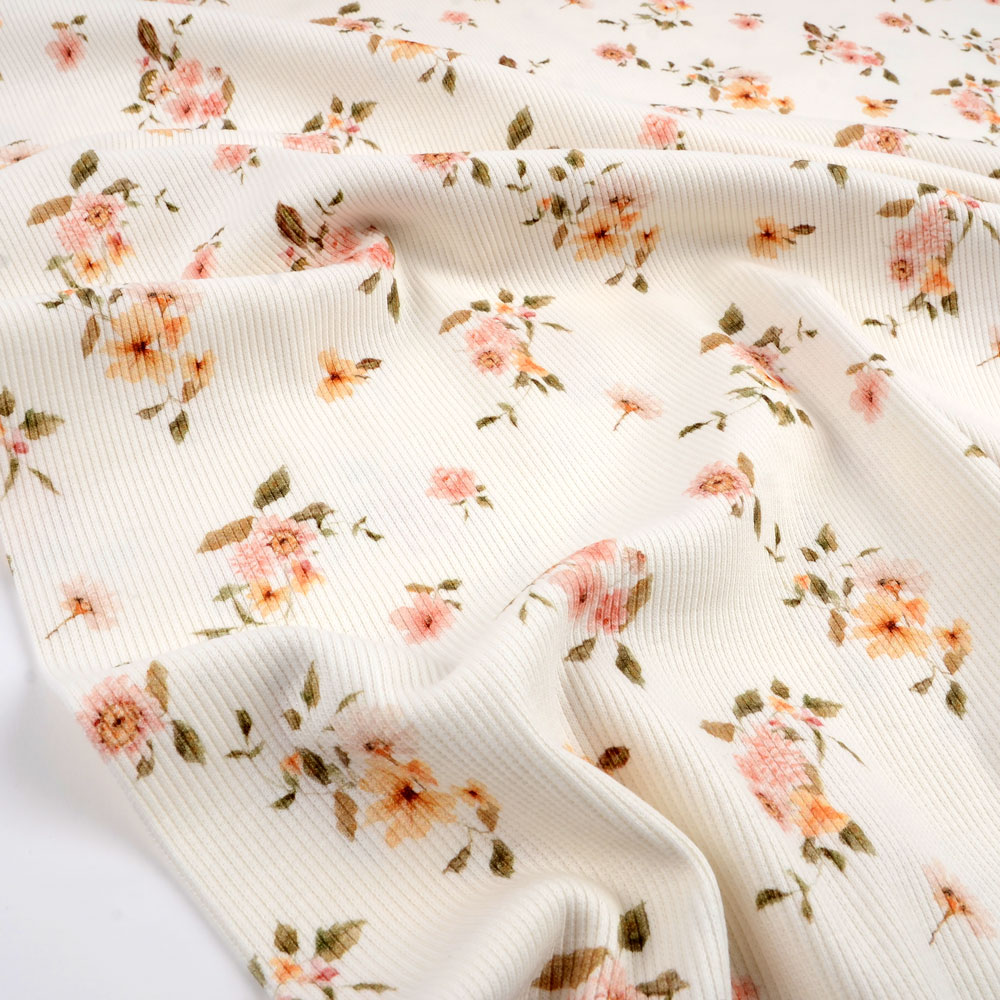 LOVELY FLORALS RIBBED