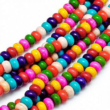 Imiterad turkos rondell mix 6 mm
