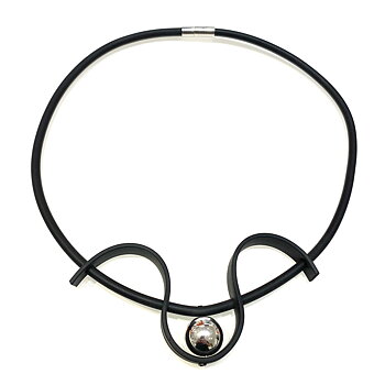 Halsband Gummi Silvrig Hematit