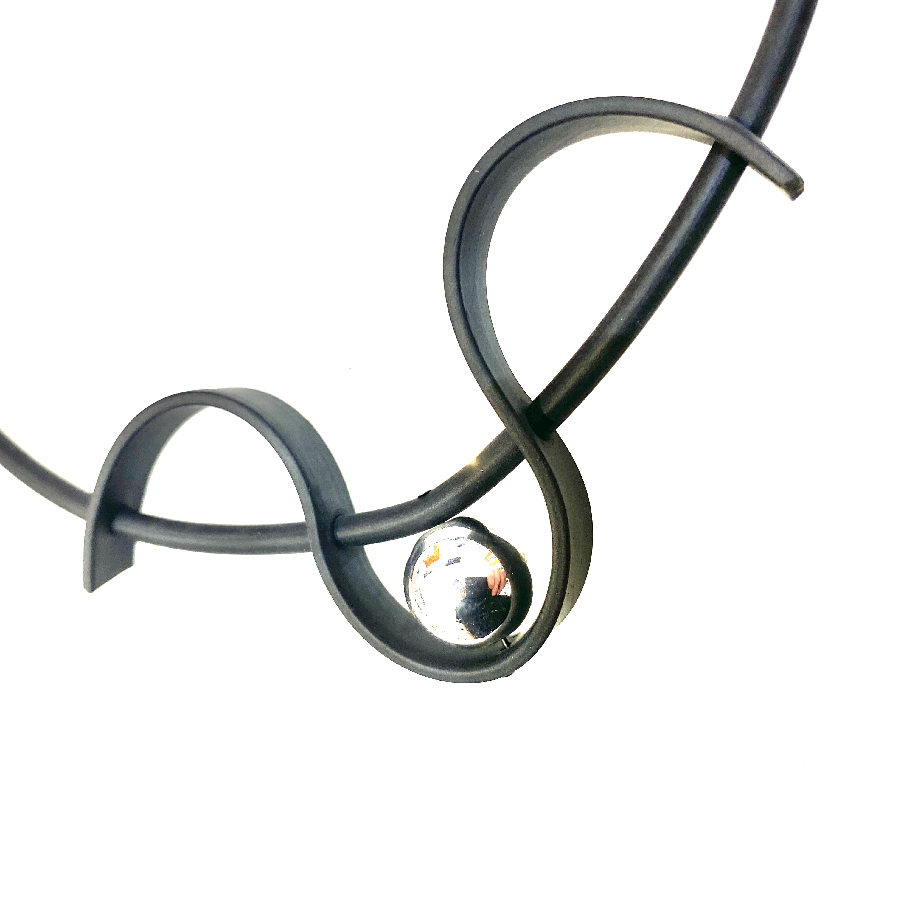 Halsband Gummi Silvrig Hematit - 4
