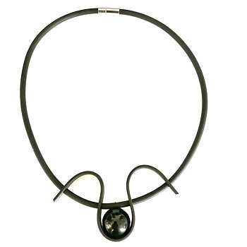 Halsband Gummi svart keramik