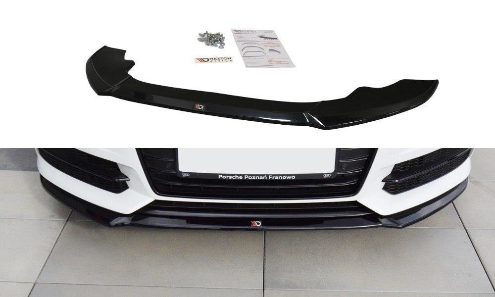 Front Splitter V.1 Audi A6 C7 S-Line/ S6 C7 Facelift / Blanksvart - 3