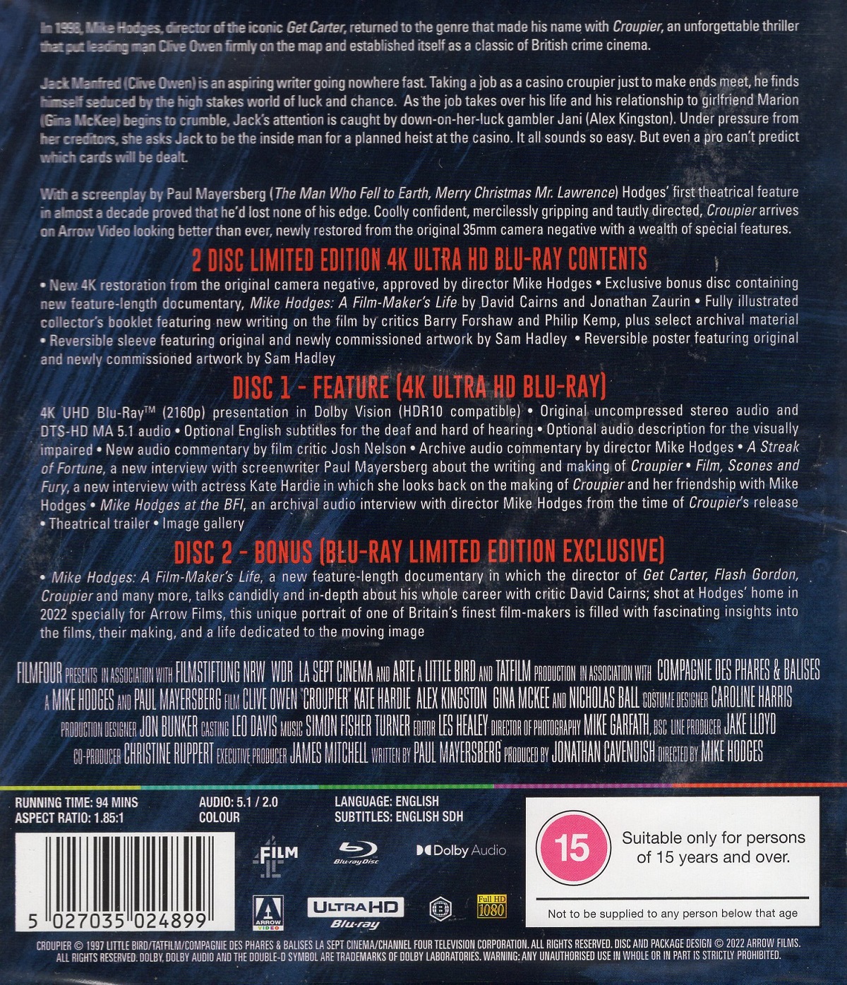 Croupier (Limited Edition) (ej svensk text) (4K Ultra HD) - 2