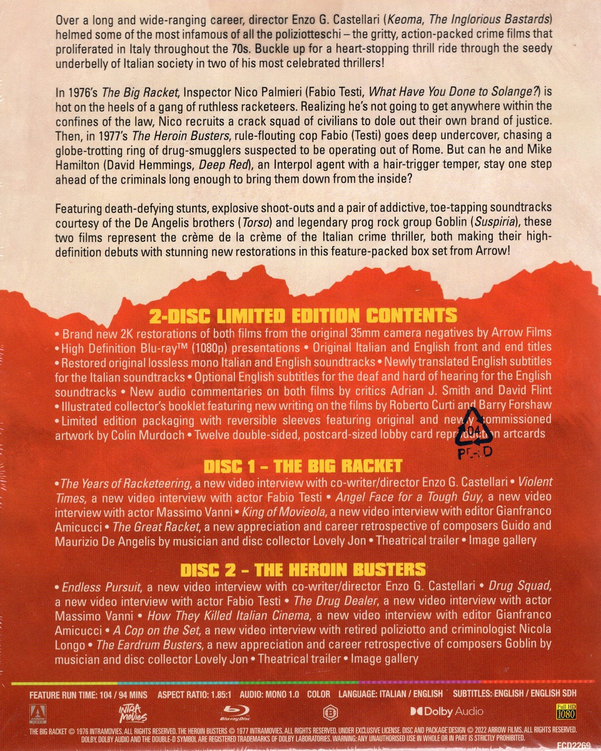Rogue Cops And Racketeers: Two Crime Thrillers by Enzo G. Castellari (Limited Edition) (ej svensk text) (Blu-ray) - 2