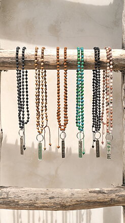 Necklace shanti stone - dusty rose