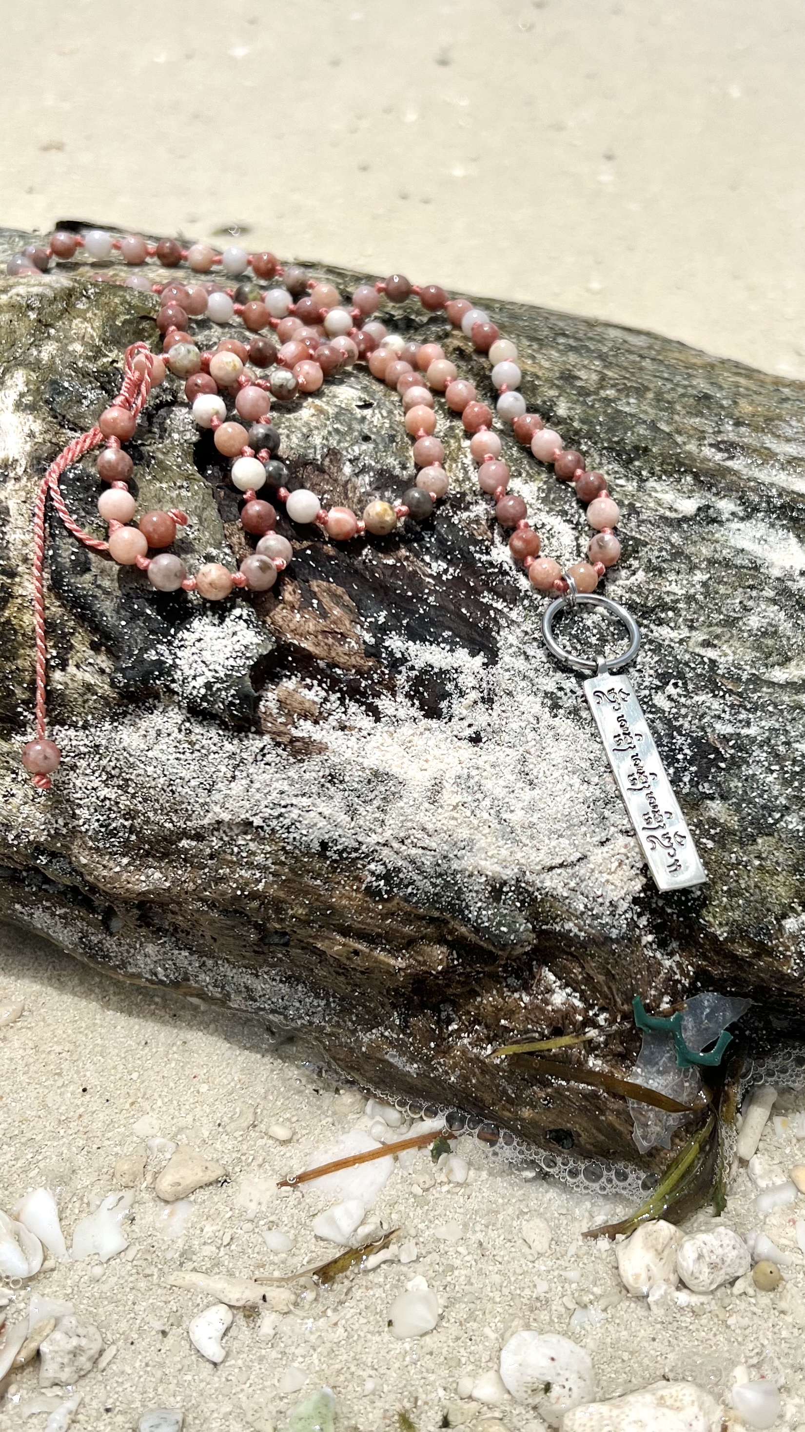 Necklace shanti stone - dusty rose - 5