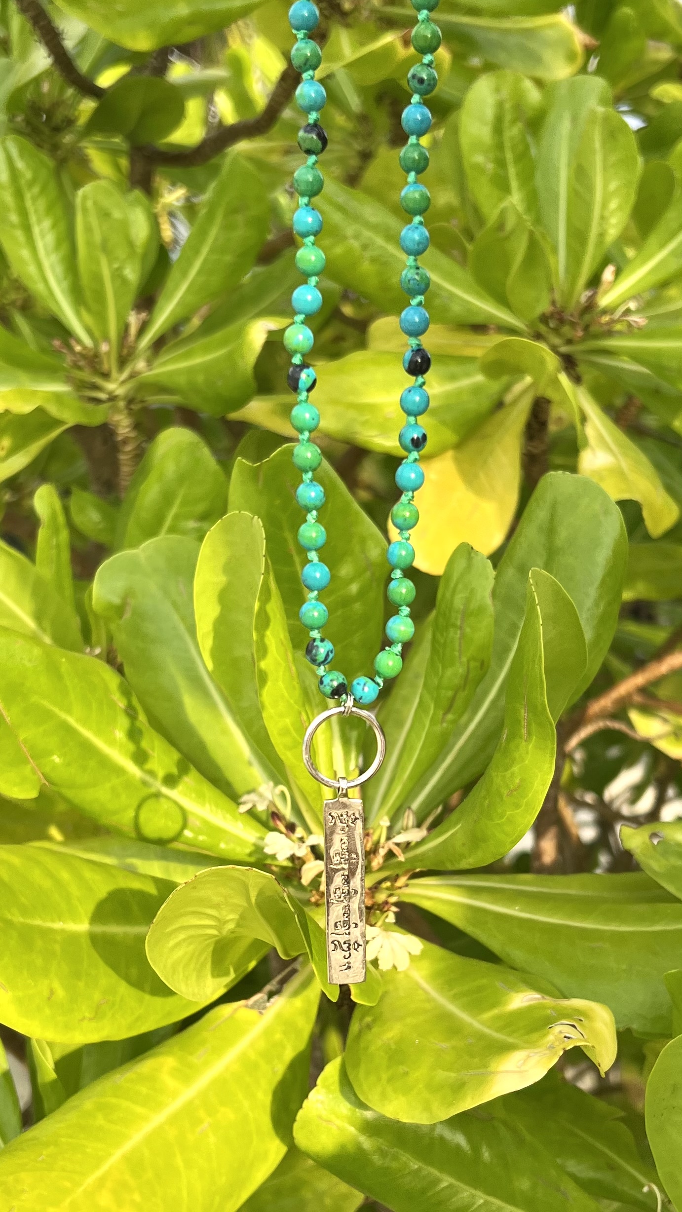  Necklace shanti stone/ aqua - 4