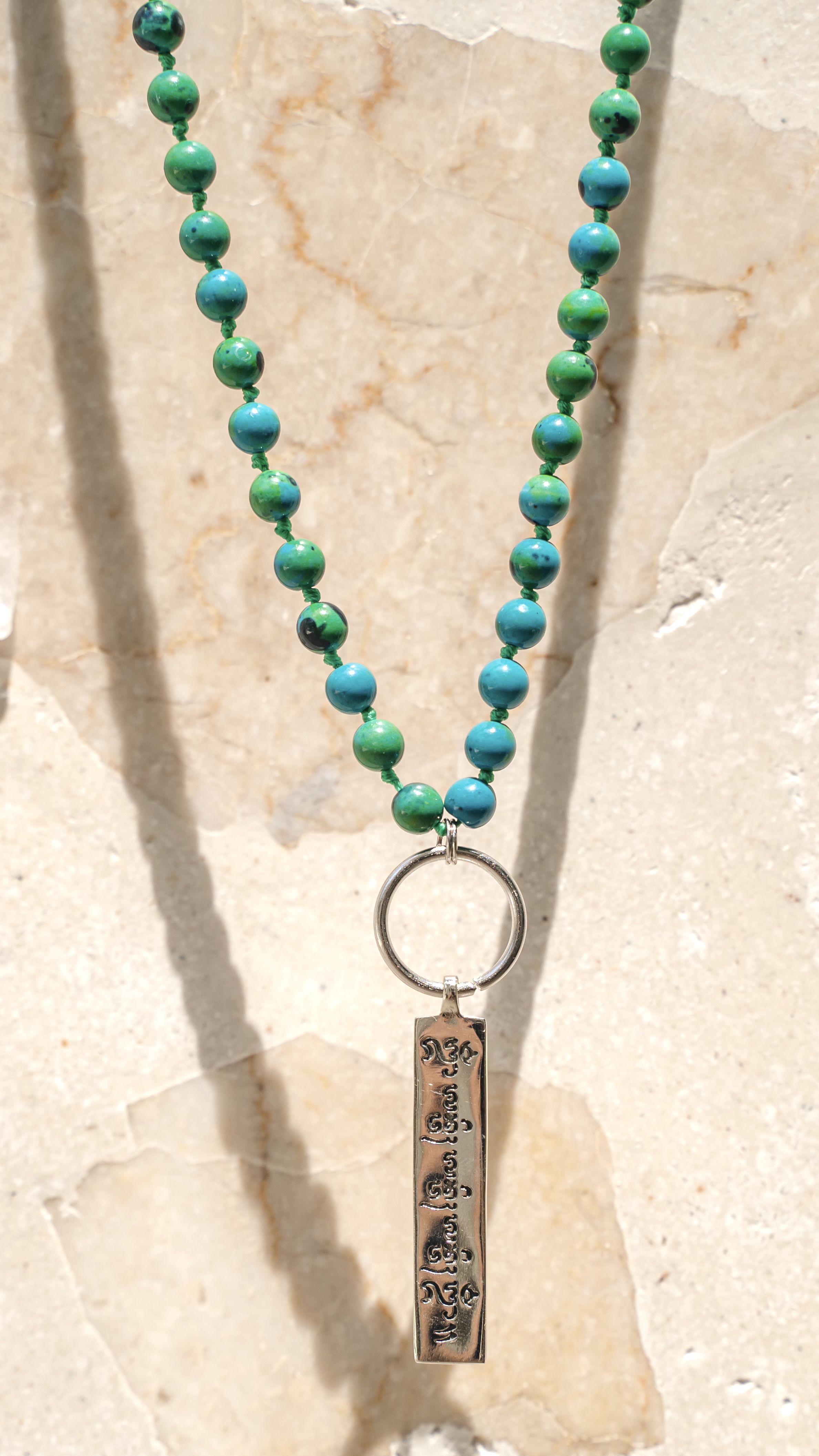  Necklace shanti stone/ aqua