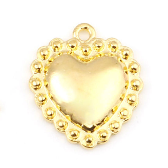 Charm  Heart  Gold, 22mm