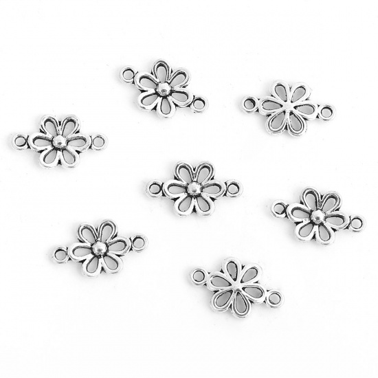  connector oldsilver FLower 15mm - 2