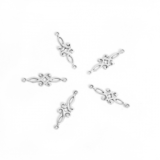 Berlock / Connector Silver swirl - 2