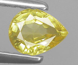 0.43 ct mycket tjusig 5x4 mm drop formad naturlig gul safir ädelsten