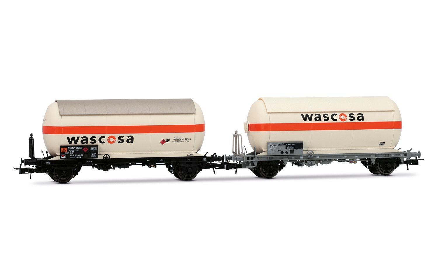 SBB, 2-unit set of 2-axle gas tank wagons “WASCOSA”, ep. V