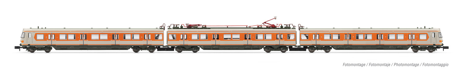 DB, 3-unit EMU, class 420, grey/orange livery, two pantographs, ep. IV, with DCC sound decoder