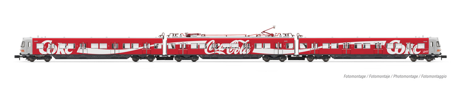 DB, 3-unit EMU, class 420, grey/orange livery with "Coca-Cola", two pantographs, ep. IV, with DCC sound decoder