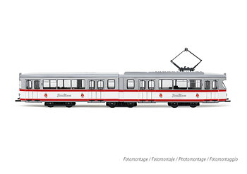 Tram Duewag GT6, one front light, "König-Pilsener, Essen", ep. IV-V
