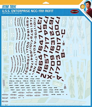 1/350 STAR TREK U.S.S. ENTERPRISE NCC-1701 REFIT AZTEC DECALS